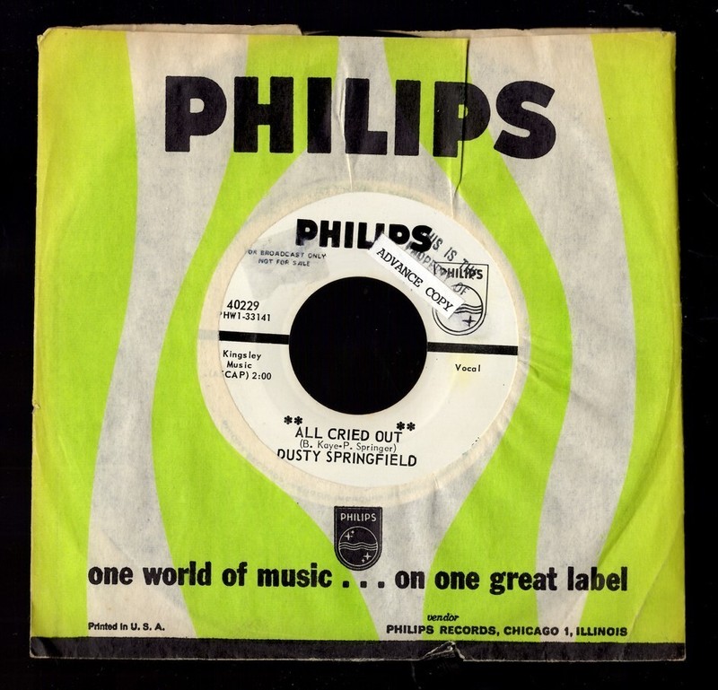 Dusty Springfield  All Cried Out /I Wish I'D Never Loved You Northern Soul  Ex