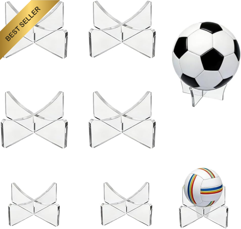 6 PCS Acrylic Ball Stand,Basketball Stand Holder,For American Football, Football