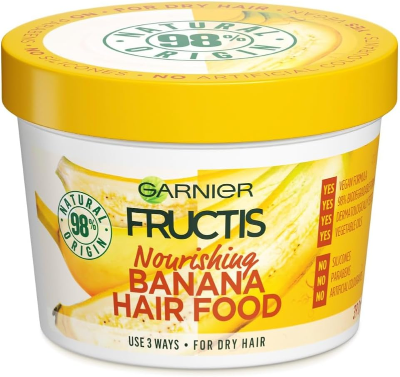 Fructis, 3-In-1 Hair Mask, Hydrating & Softening, Hair Food Banana, 390Ml