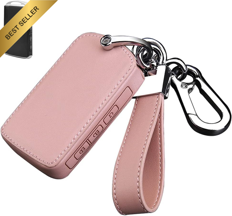 Leather Car Key Fob Cover Fit for Mazda 3, Alexa Keyring for Mazda 3, CX-30, CX-