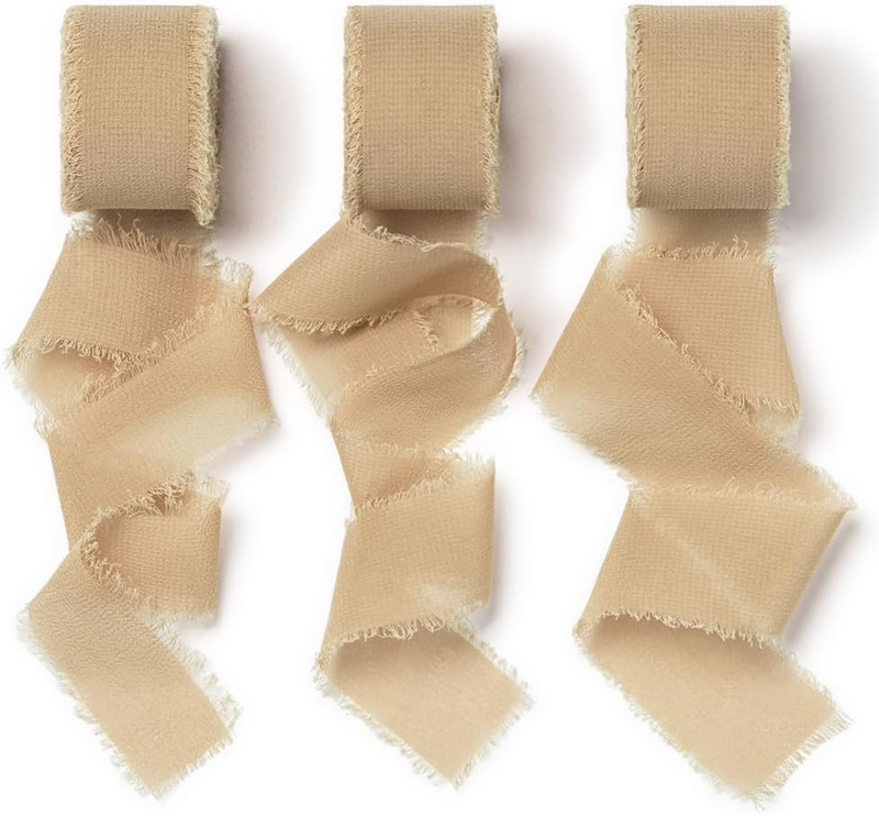 Chiffon Ribbon Brown for Gift Wrapping Silk Ribbon Wedding Invitation Bouquet We