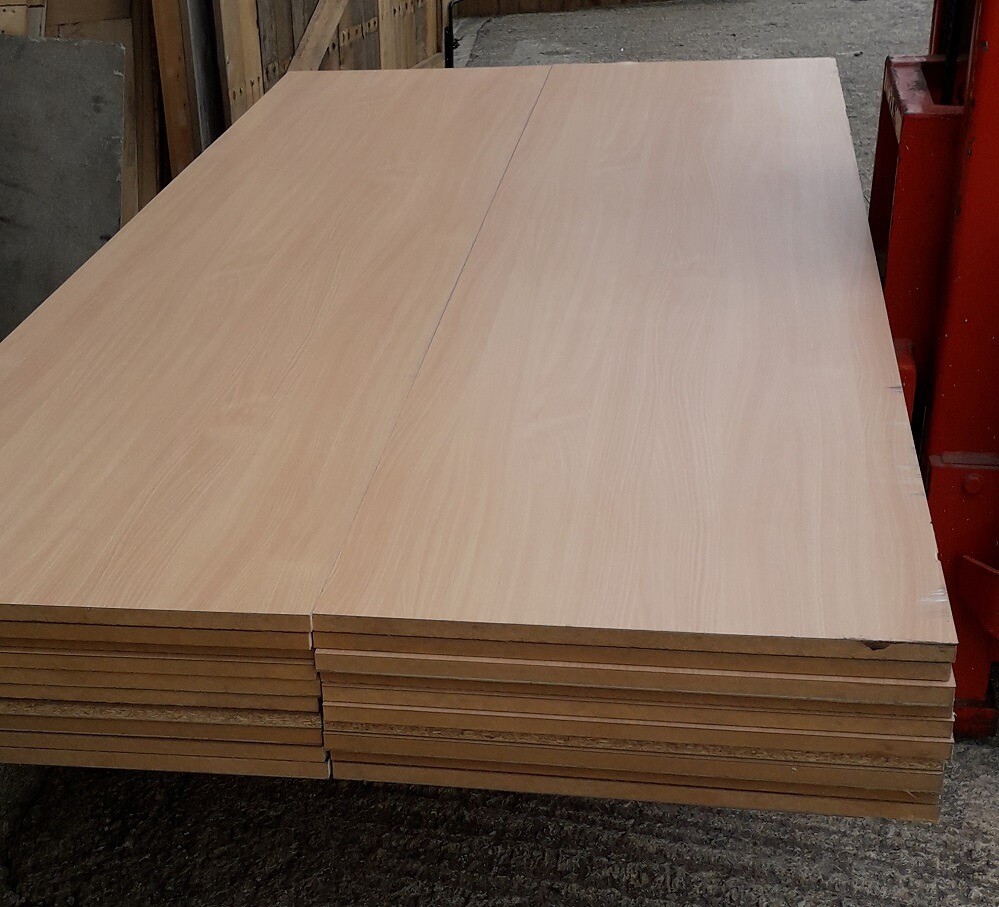 18 Pieces of New 18mm Beech Veneered Furniture Grade MDF 8ft x 2ft