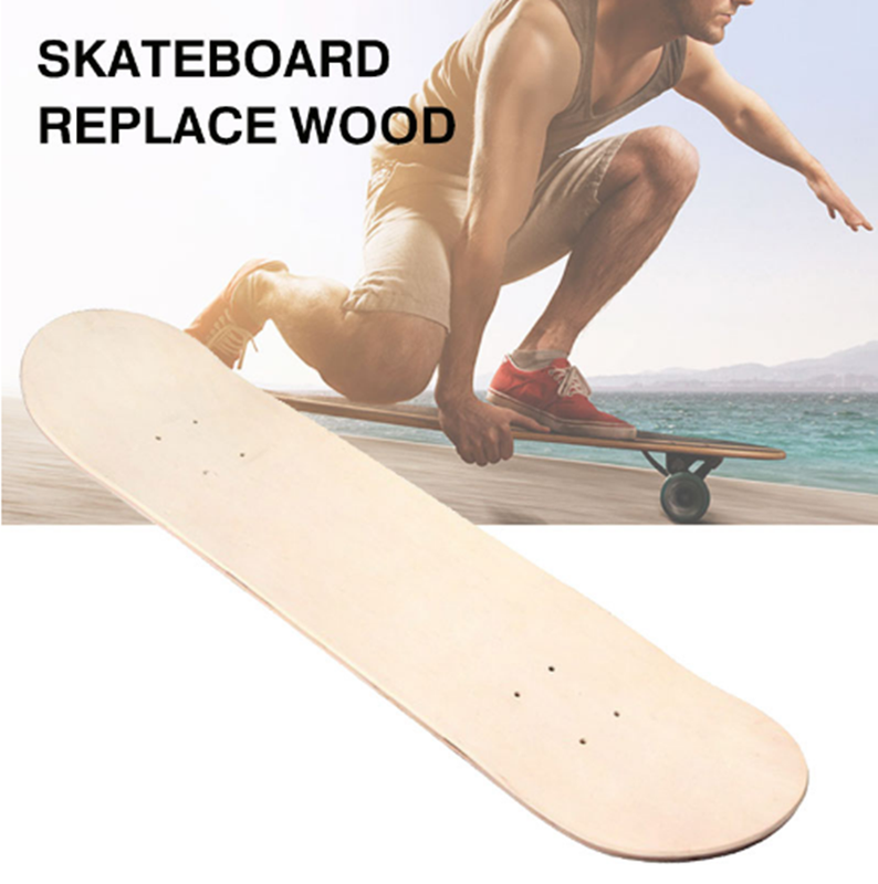 2PCS 7 Layers Maple Skateboard Deck Double Blank Concave Natural Board 8"x31"