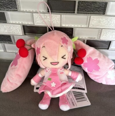   Hatsune Miku Sakura Miku Cherry Blossom Plush Keychain / SEGA Kawaii NEW  
