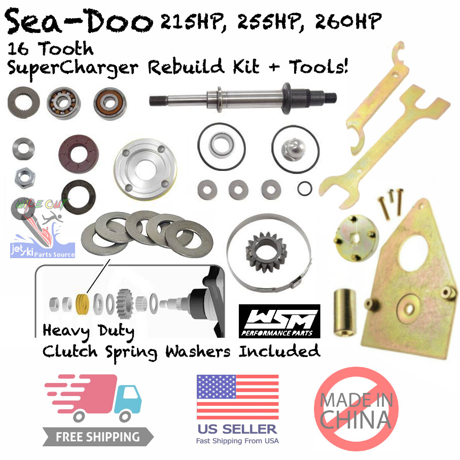 SeaDoo Super Charger Rebuild Kit with Tools, All Years 215 255 260