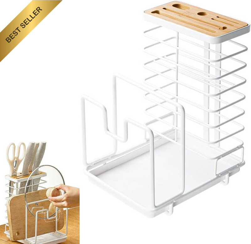 Chopping Board Organiser Holder, Knife Block Chopping Board Holder, Pot Lid Dryi
