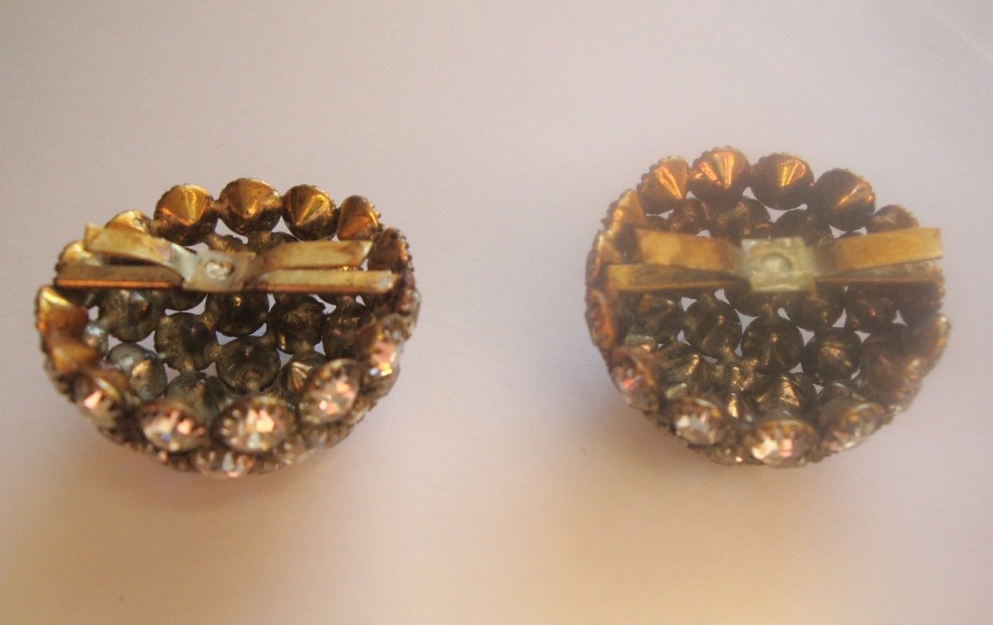 Antique Vintage Victorian Clear Rhinestone Shoe Buckles