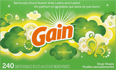 Gain Dryer Sheets Laundry Fabric Softener, Original Scent, 240 Count