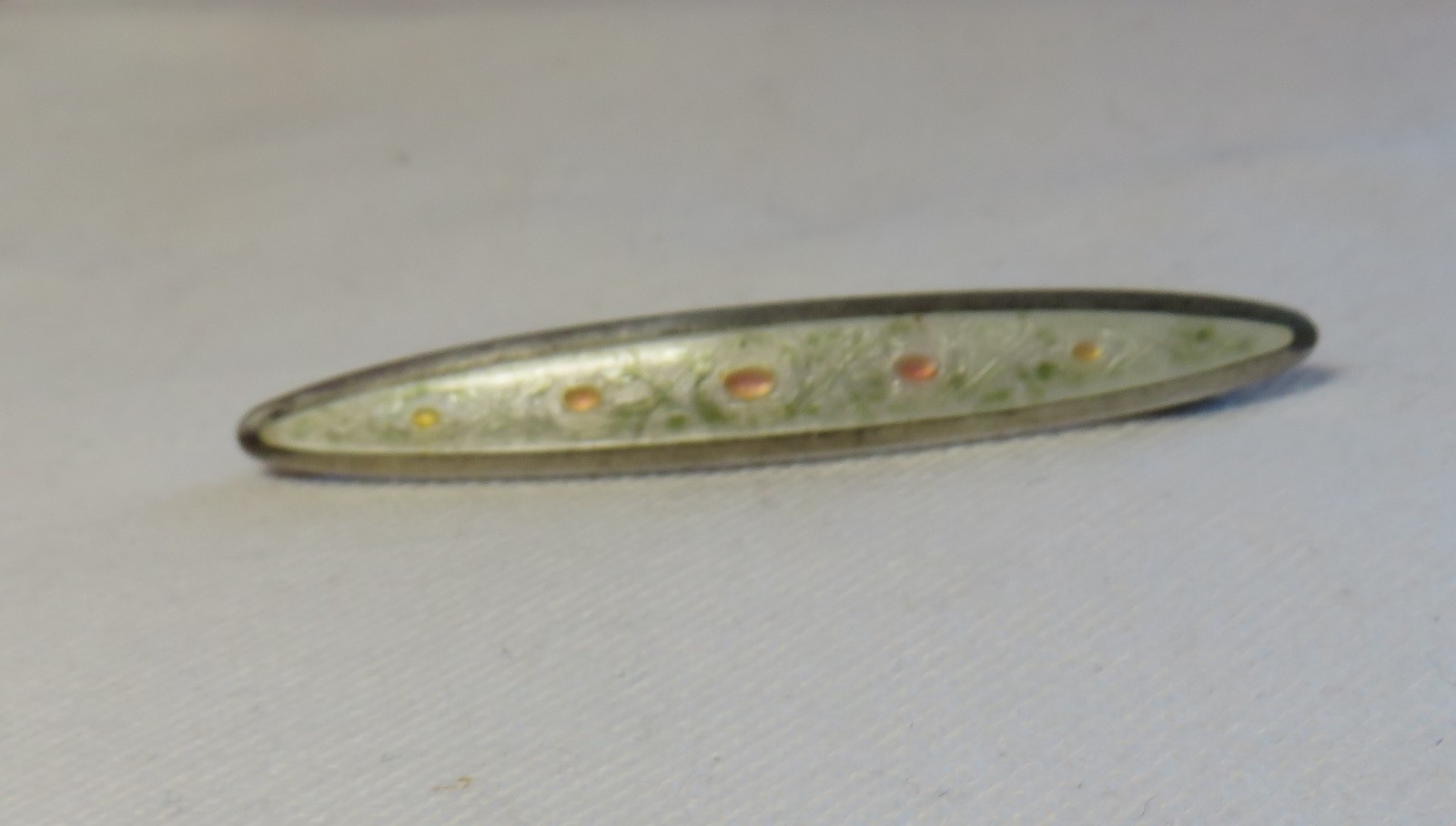 Vintage Champleve Sterling Enameled Guilloche Pin