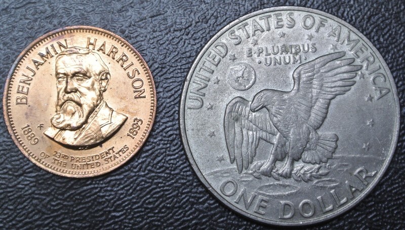 BENJAMIN HARRISON 1889-1893 - 23rd President Medallion - Franklin