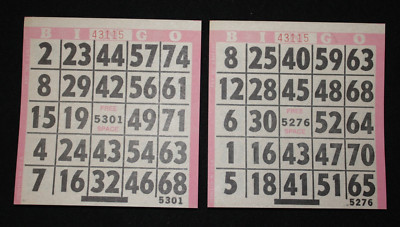 BINGO PAPER Cards Sheets 1 on singles Pink Border EZ Read - 200 sheets