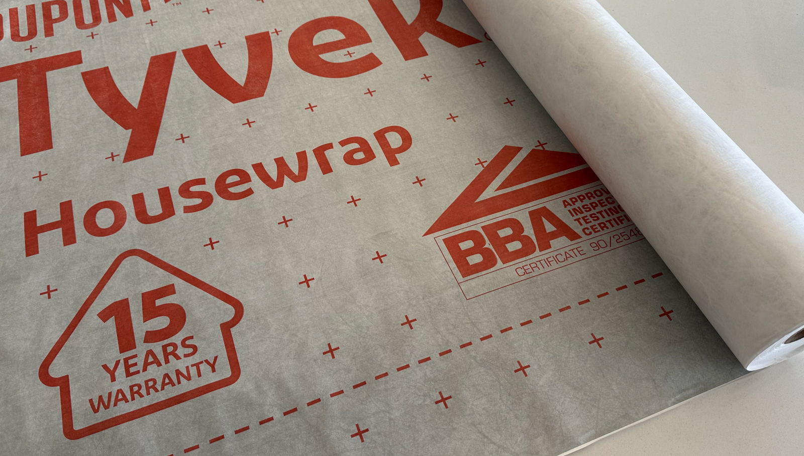 New 1.4m x 50m Tyvek Housewrap Breather Membrane Sold by the metre BBA Approved
