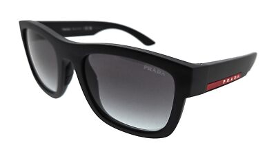 Pre-owned Prada Linea Rossa 0ps 01zsf 1bo09u Matte Black Square Sunglasses