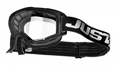 Just1 "Vitro" MX Brille, Crossbrille in Schwarz mit klarem Glas