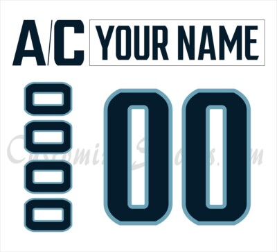 Seattle Kraken Customized Number Kit For 2021-Present Away Uniform