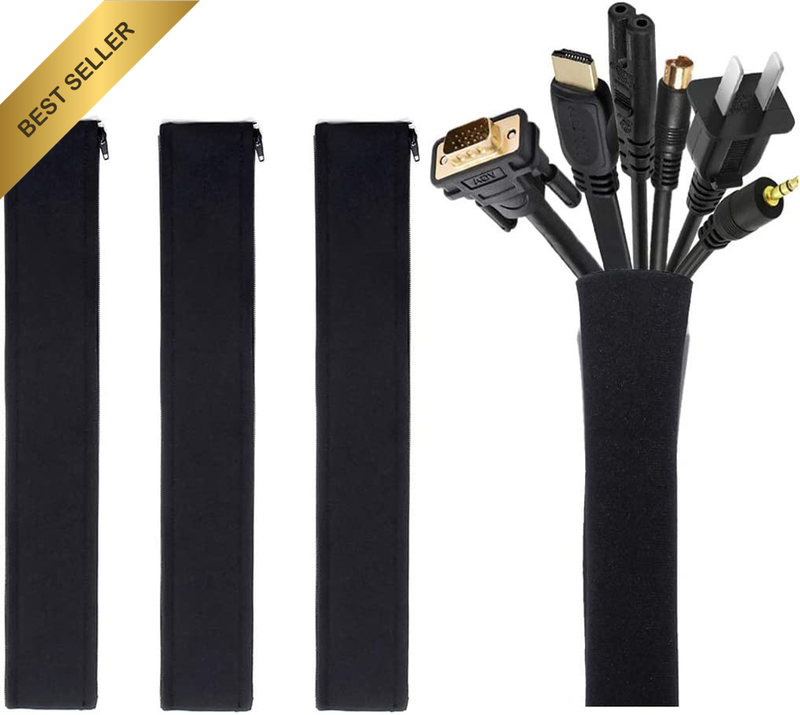 0.5M*4Pcs Cable Management Sleeve, Cord Management System for Tv/Computer/Home E