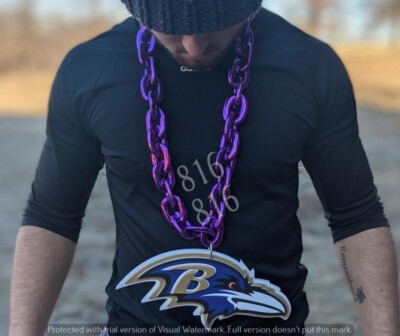 Baltimore Ravens Logo Fan Chain, Giant Purple Necklace Licensed NFL