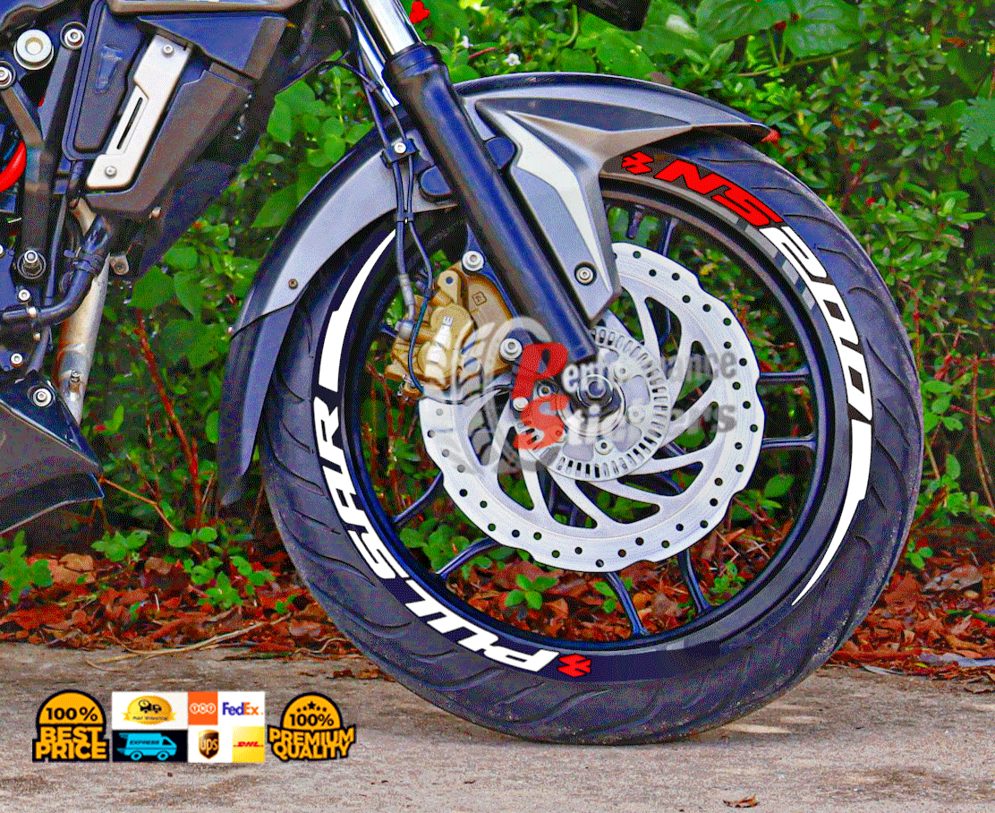Tire Lettering Pulsar NS 200 + Stripes MOTORCYCLE SET 0.75