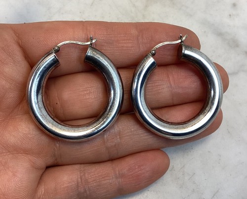 Vintage Sterling Silver Hoop Earrings | eBay
