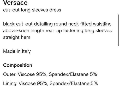Pre-owned Versace Nwt$2,575  Runway 2023 Slashed Cut Out Black Mini Dress It 44/us 8