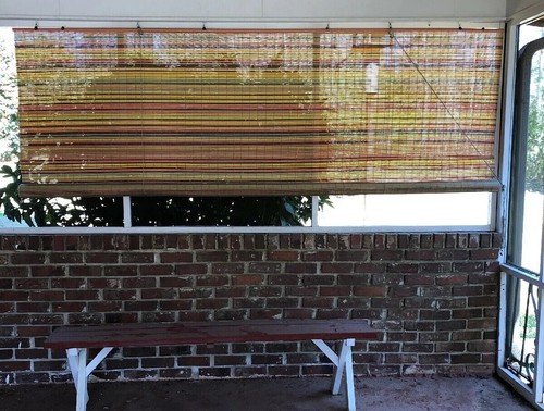 1970s Retro Vintage Window Shade Multi Color Plastic Woven Great Condition 10x6