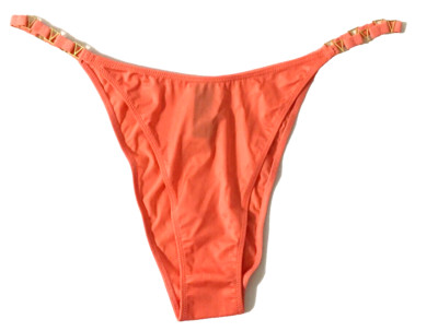 Victorias Secret Very Sexy Coral Brazilian Panties Size XL Logo V Hardware Silky