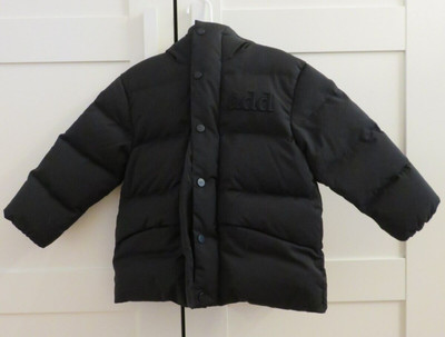 add Boy black Hooded Down winter Jacket coat W/ Front Logo Detail size 3 $365