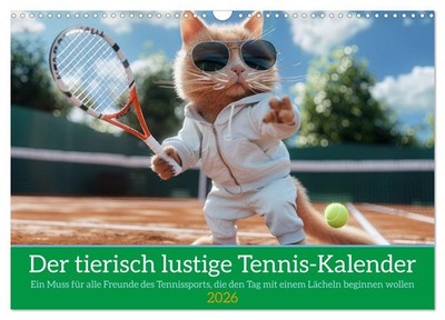 Der tierisch lustige Tennis-Kalender (Wandkalender 2026 DIN A3 quer), CALVENDO M