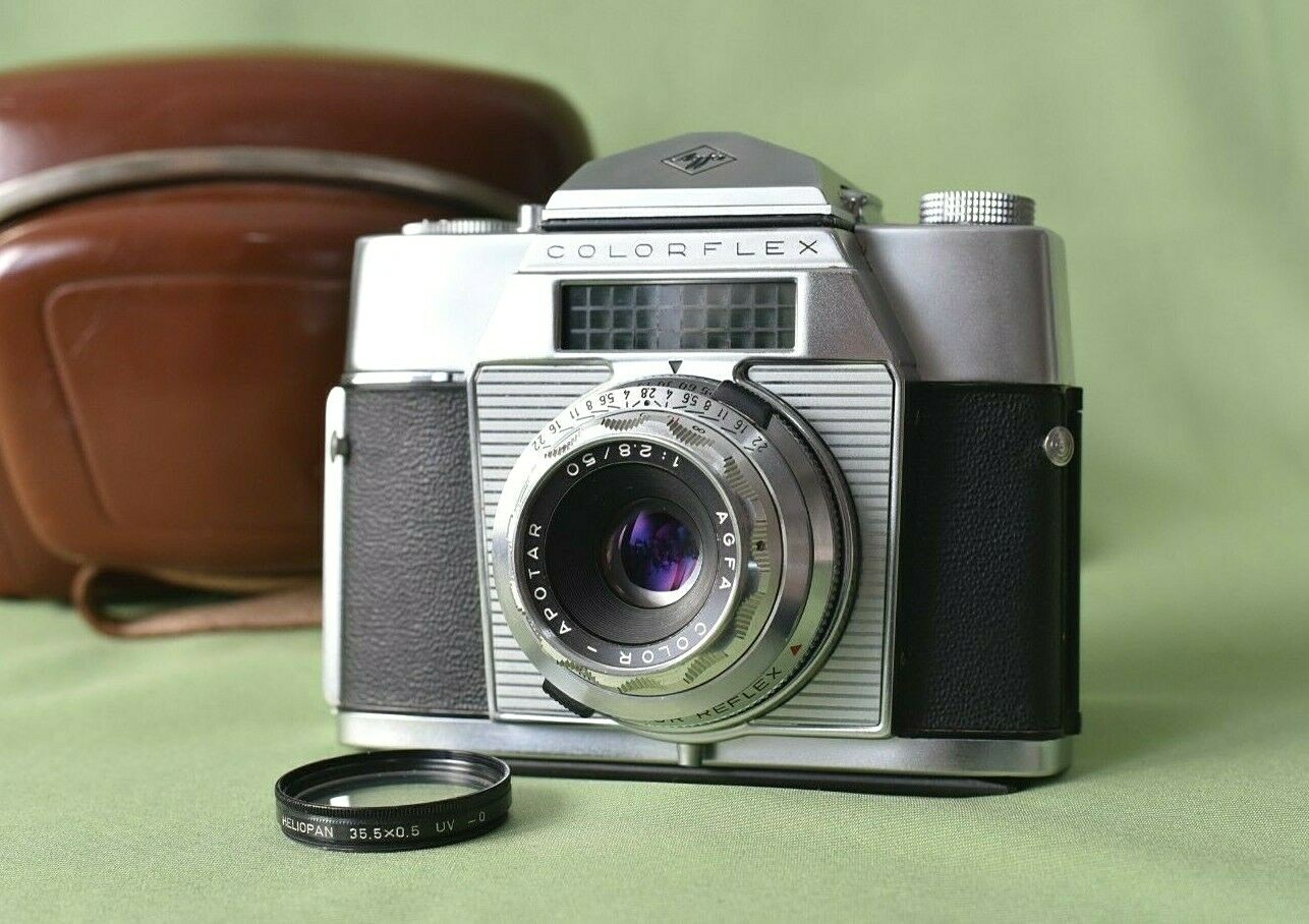 フィルムカメラ Agfa AMBIFLEX Color-Solinar 50mm f2.8 Vintage Agfa Agfaflex 35mm Film Camera W/Color-Solinar 50mm