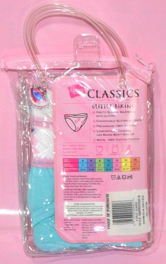 Hanes Girls Brief Panties Pantie Underwear Kids Cotton Size 8 6 Pair Pack *New*