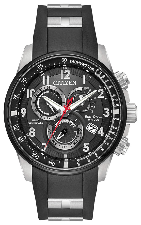 Citizen Eco-Drive Men's PCAT Atomic Chronograph Black 44mm Watch AT4138