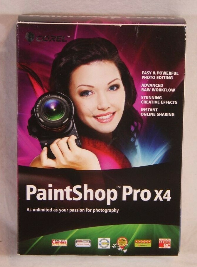 Corel Paintshop Pro x4 in box & Paintshop Pro x5 Disc & Serial - See Pictures
