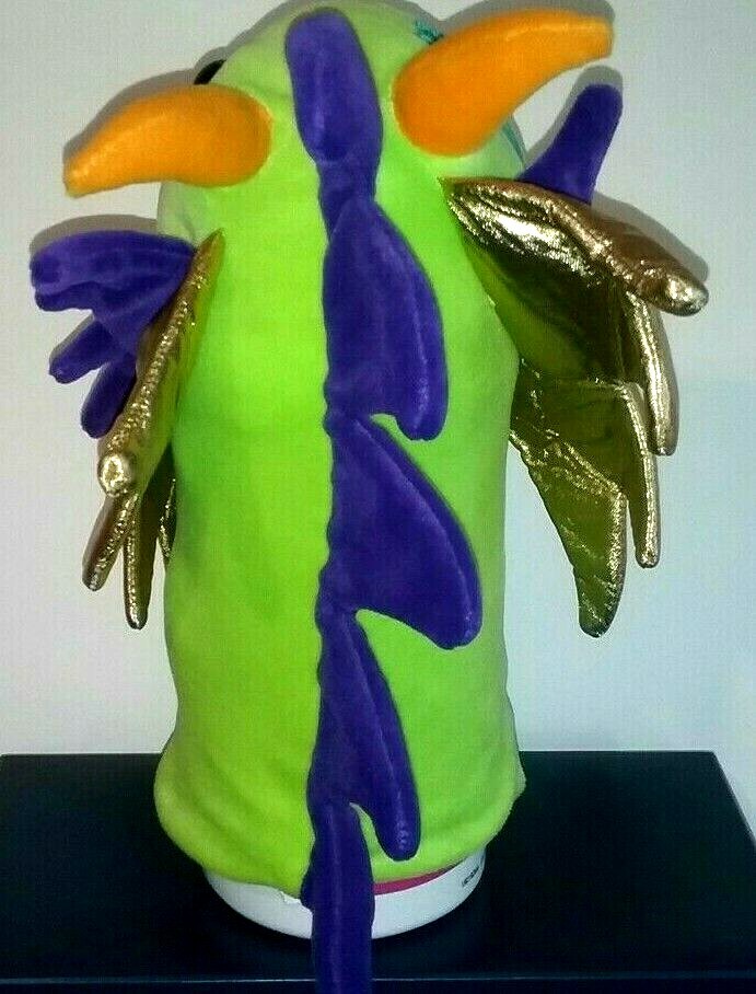 Manhattan Toy Dragon Hand Puppet Multi Color 13 inches Long Stuffed Plush 2009