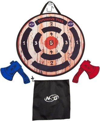 NEW Tomahawk Toss Foam Axe Throwing Game - Two Axes with Easy Stick Target