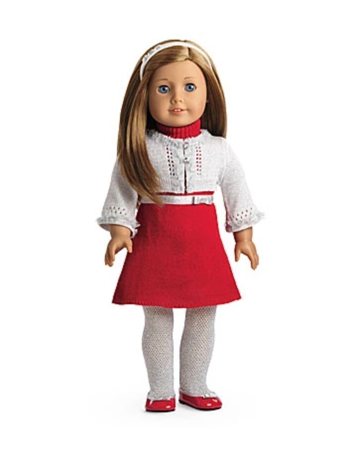 American Girl Doll RUBY & RIBBON HOLIDAY DRESS OUTFIT 2010 Silver Retired
