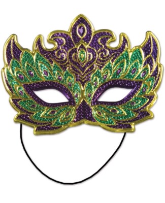 Beistle Mardi Gras Costume Mask Multicolor Adult