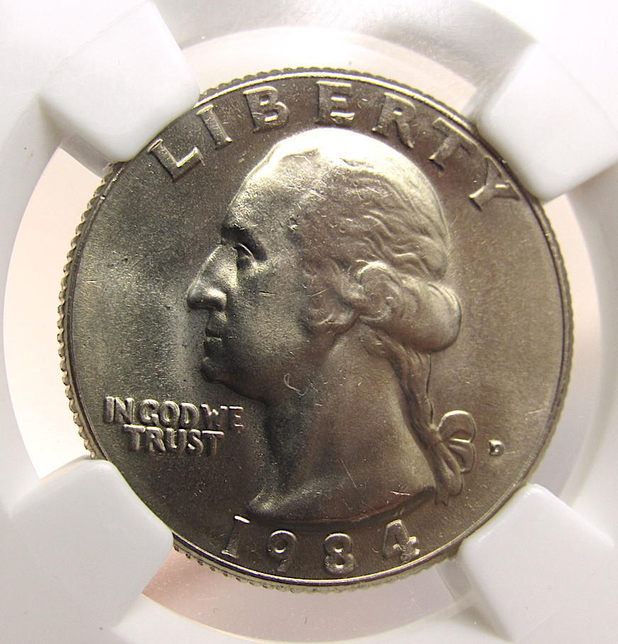 1984-D WASHINGTON QUARTER NGC MS67 - RARE IN GRADE