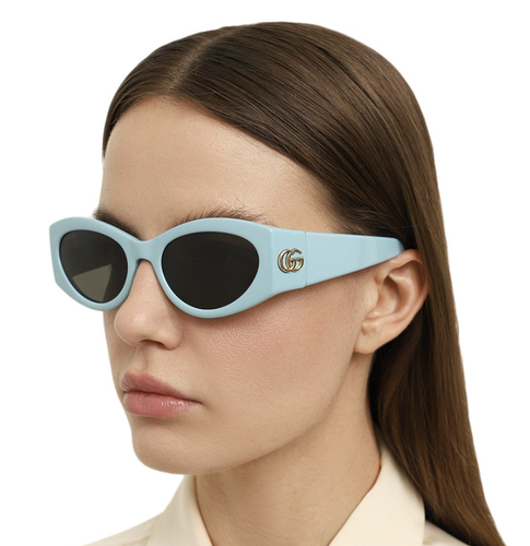 Pre-owned Gucci Gg1401s-004 Light Blue Sunglasses In Gray