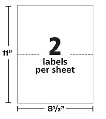 1000 Avery Shipping Labels TrueBlock 5 1/2 x 8 1/2 White 5 PACK 200 Labels Each