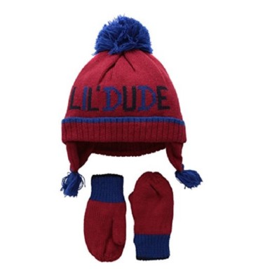 

THE CHILDRENS PLACE BOY 2PC LIL DUDE ТРИКОТАЖНАЯ ШАПКА НА ФЛИСОВОЙ ПОДКЛАДКЕ, КОМПЛЕКТ ВАРЕЖЕК L4T/5T, Red/blue color