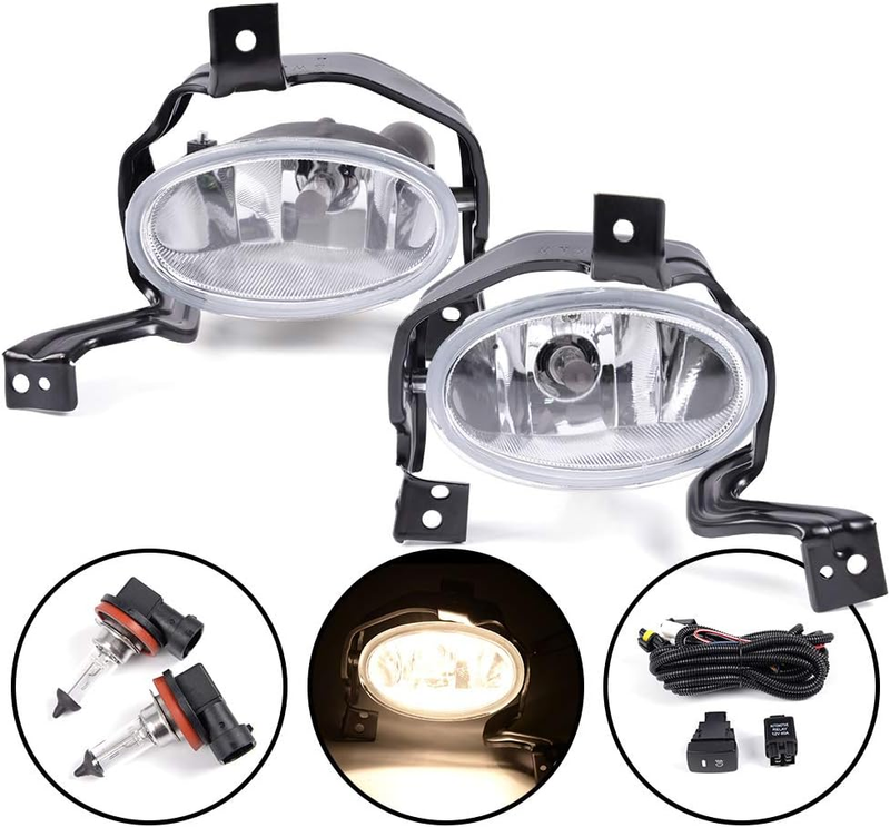 Pair Clear Lens Front Bumper Driving Fog Lights for Honda CR-V CRV 2010-2011