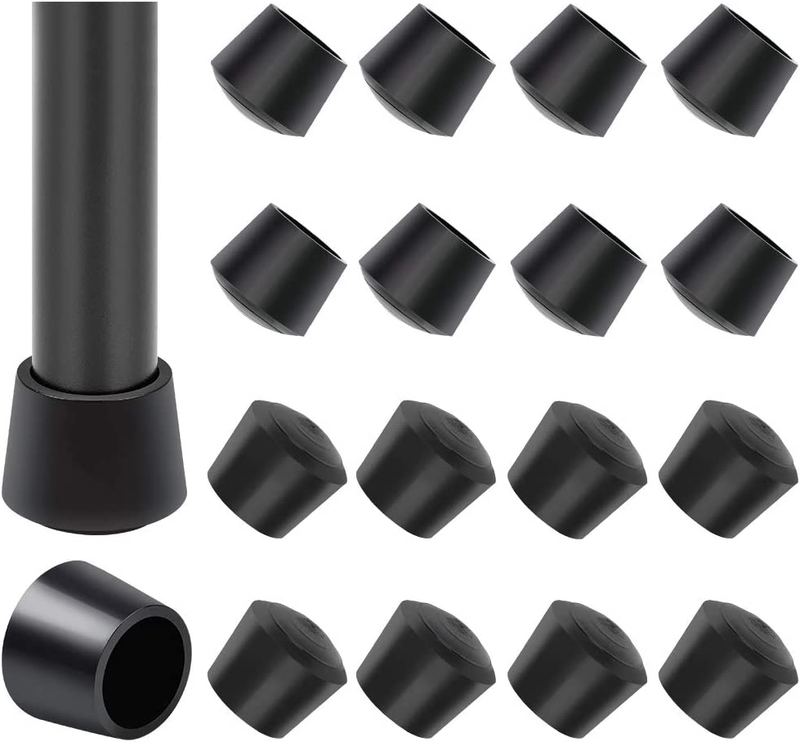 Leg Tips Caps 1 Inch Rubber Table Chair Leg Caps,16 Pcs, Black