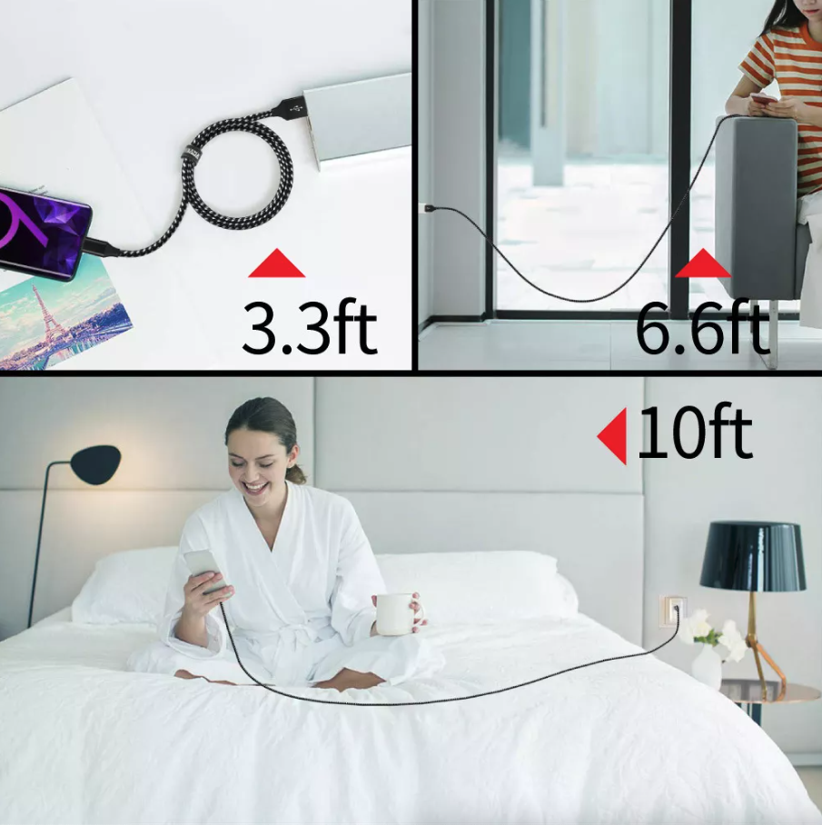 Braided Fast Charger Cable Heavy Duty USB lot Cord For iPhone 14 13 12 11 X XR 8