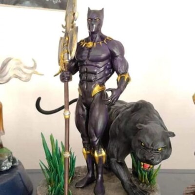 3D Print - Black Panther V3 - Grey Or Painted - Custom Resin Statue - DC Marvel