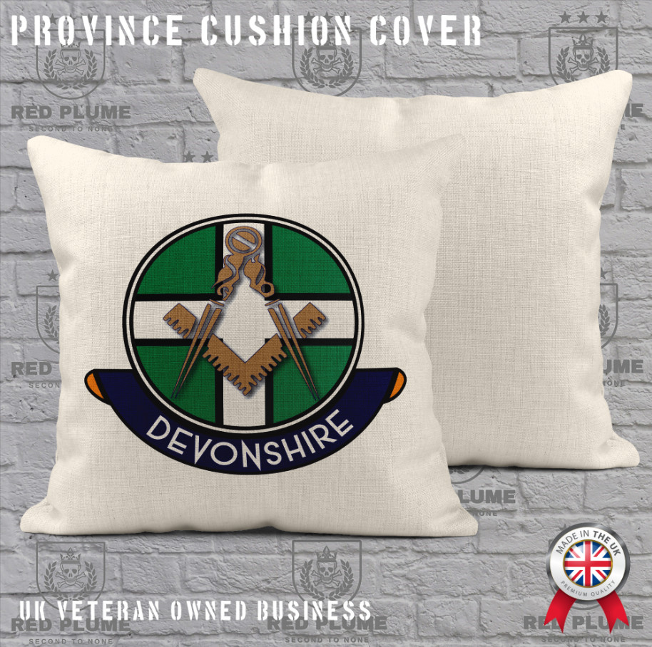 Devonshire Freemasons Cushion Cover - Perfect Christmas Gift - Picture 1 of 4