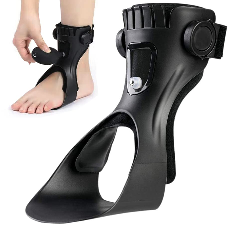 AFO Drop Foot Brace, Upgraded Medical Foot up Ankle Foot Orthosis Support with Inflatable Airbag for Hemiplegia Stroke Shoes Walking Foot Stabilizer (Right, M)