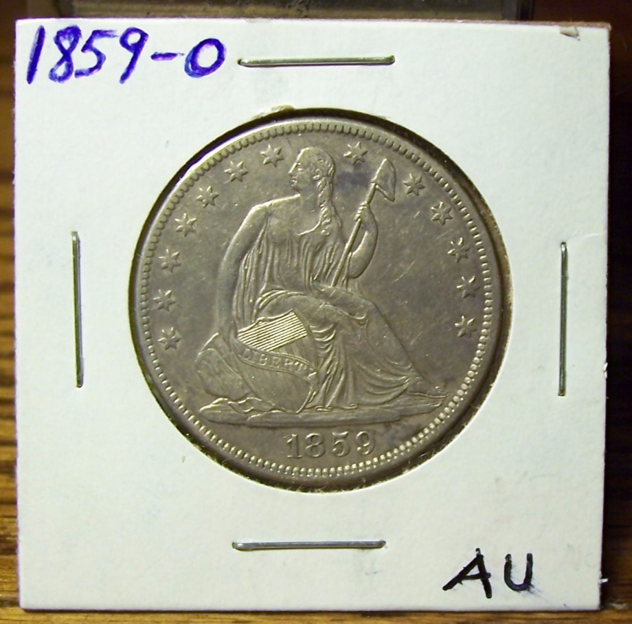 1859-O Seated Liberty Half Dollar - About Uncirculated (uncertified)
