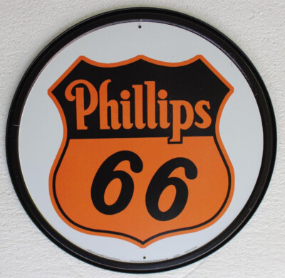 Phillips 66 Round Metal Sign 12'' x 12''