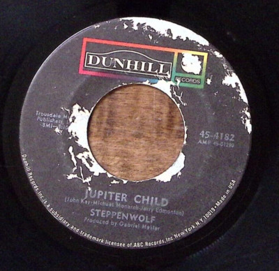 STEPPENWOLF ROCK ME/JUPITER CHILD ABC RECORDS VINYL 45 53-53