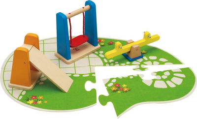 Hape E3461 Wooden Doll House Furniture Playground Set And Accessories Doll House